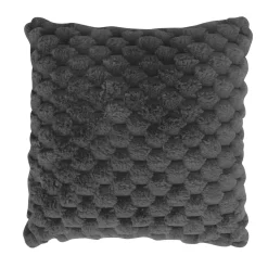 Pyntepude - 45x45 cm - Grå - Fake fur sofapude - Eksklusiv vaffelstruktur - Nordstrand Home