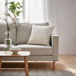 Pyntepude 45x45 cm - Hvid sofapude med fløjls look - Blød pude til sofaen - Borg Living