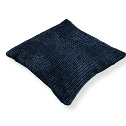 Pyntepude 45x45 cm - Mørkeblå sofapude med fløjls look - Blød pude til sofaen - Borg Living