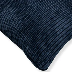 Pyntepude 45x45 cm - Mørkeblå sofapude med fløjls look - Blød pude til sofaen - Borg Living