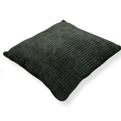 Pyntepude 45x45 cm - Mørkegrøn sofapude med fløjls look - Blød pude til sofaen - Borg Living