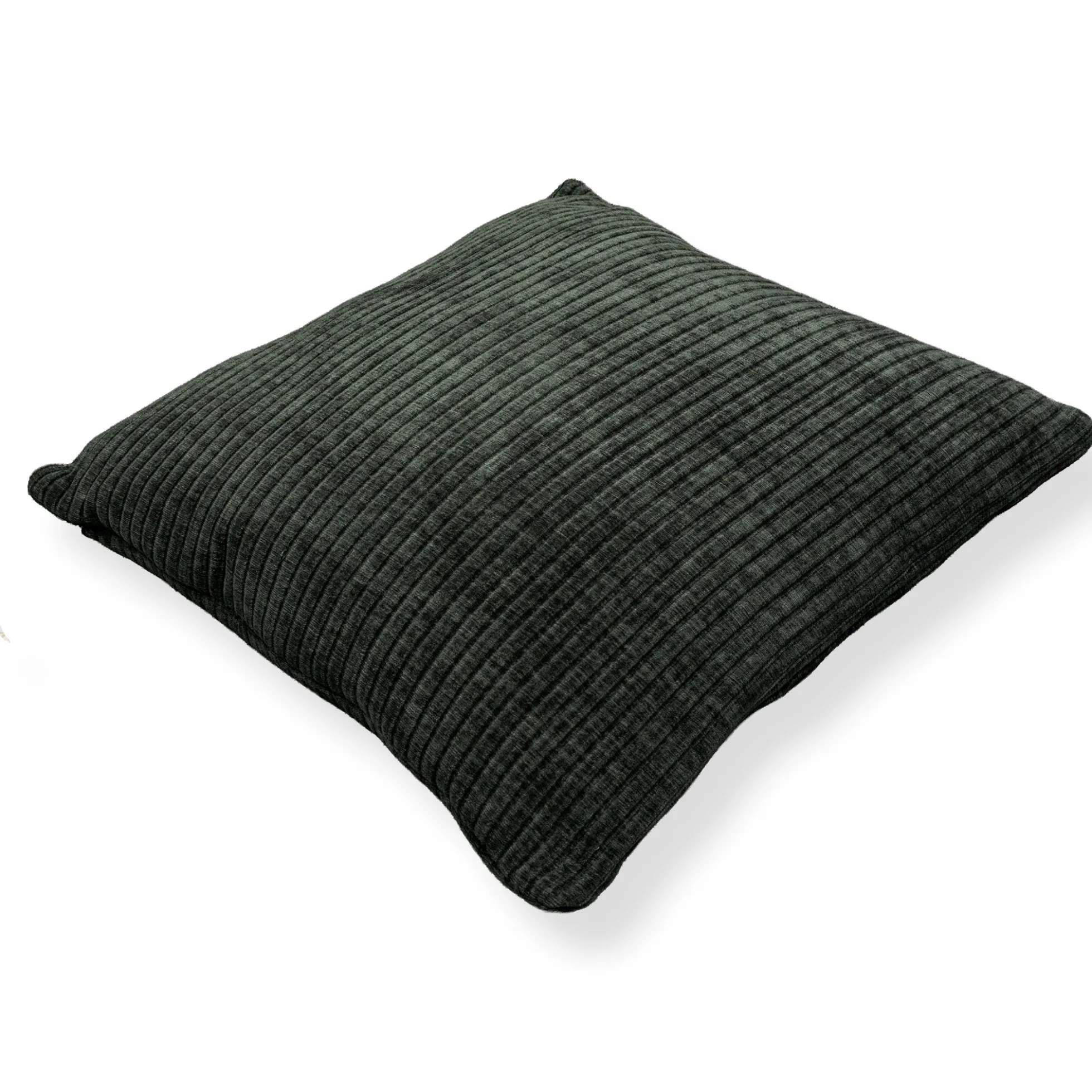 Pyntepude 45x45 cm - Mørkegrøn sofapude med fløjls look - Blød pude til sofaen - Borg Living