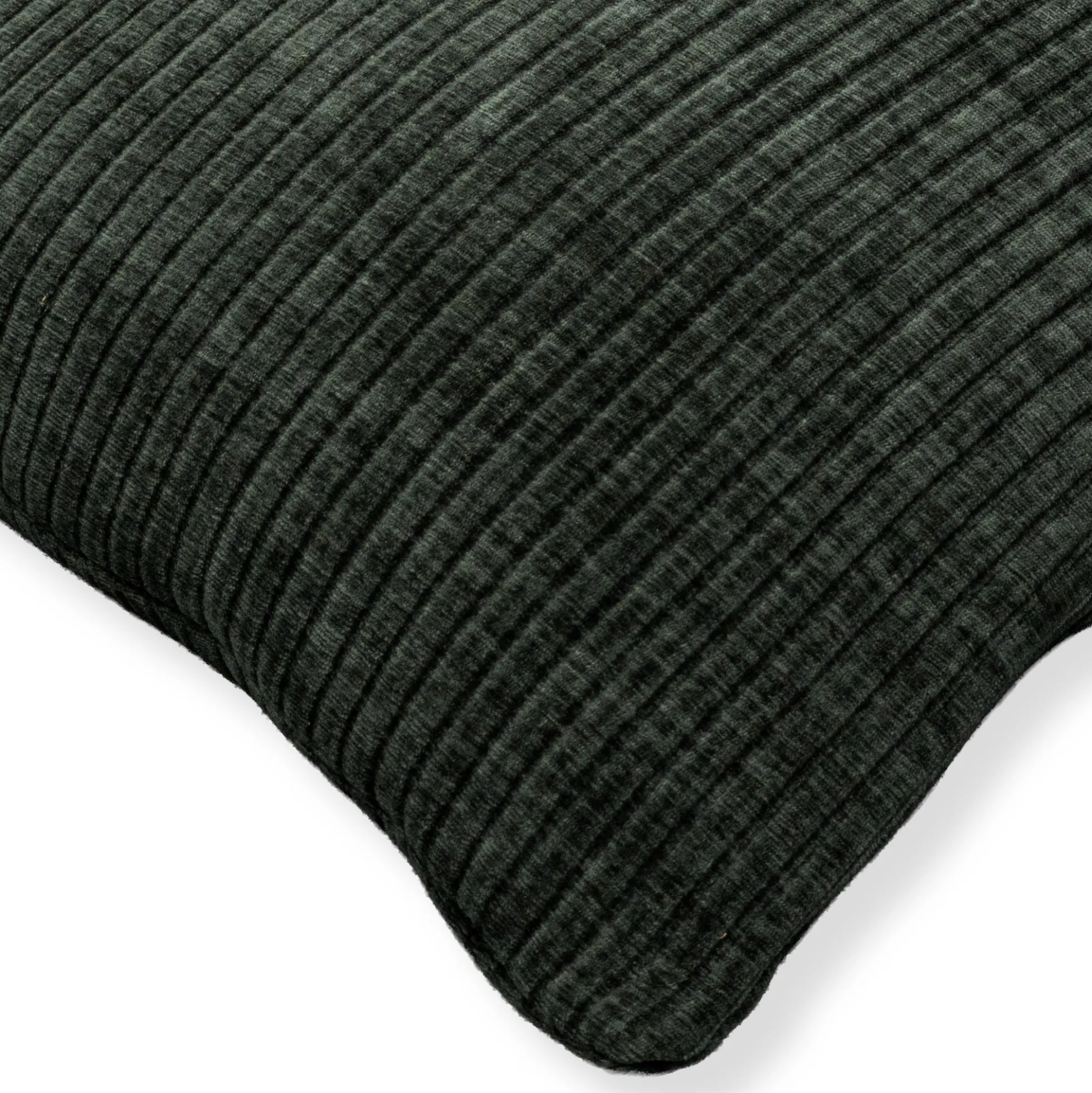 Pyntepude 45x45 cm - Mørkegrøn sofapude med fløjls look - Blød pude til sofaen - Borg Living