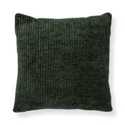 Pyntepude 45x45 cm - Mørkegrøn sofapude med fløjls look - Blød pude til sofaen - Borg Living