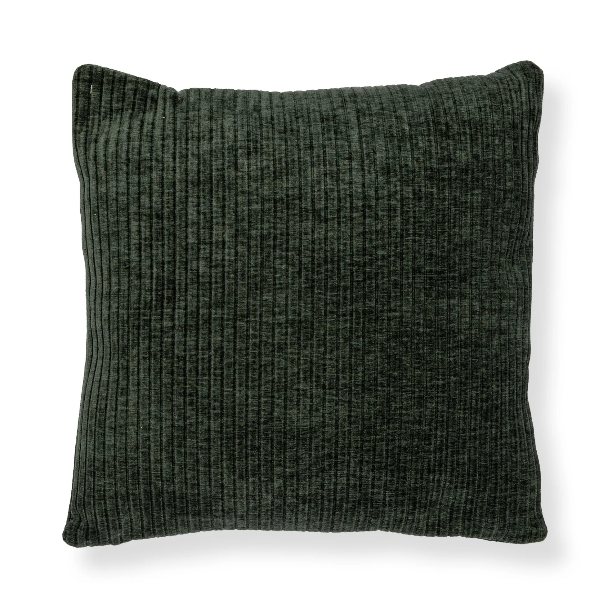 Pyntepude 45x45 cm - Mørkegrøn sofapude med fløjls look - Blød pude til sofaen - Borg Living