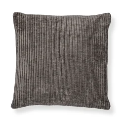 Pyntepude 45x45 cm - Mørkegrå sofapude med fløjls look - Blød pude til sofaen - Borg Living