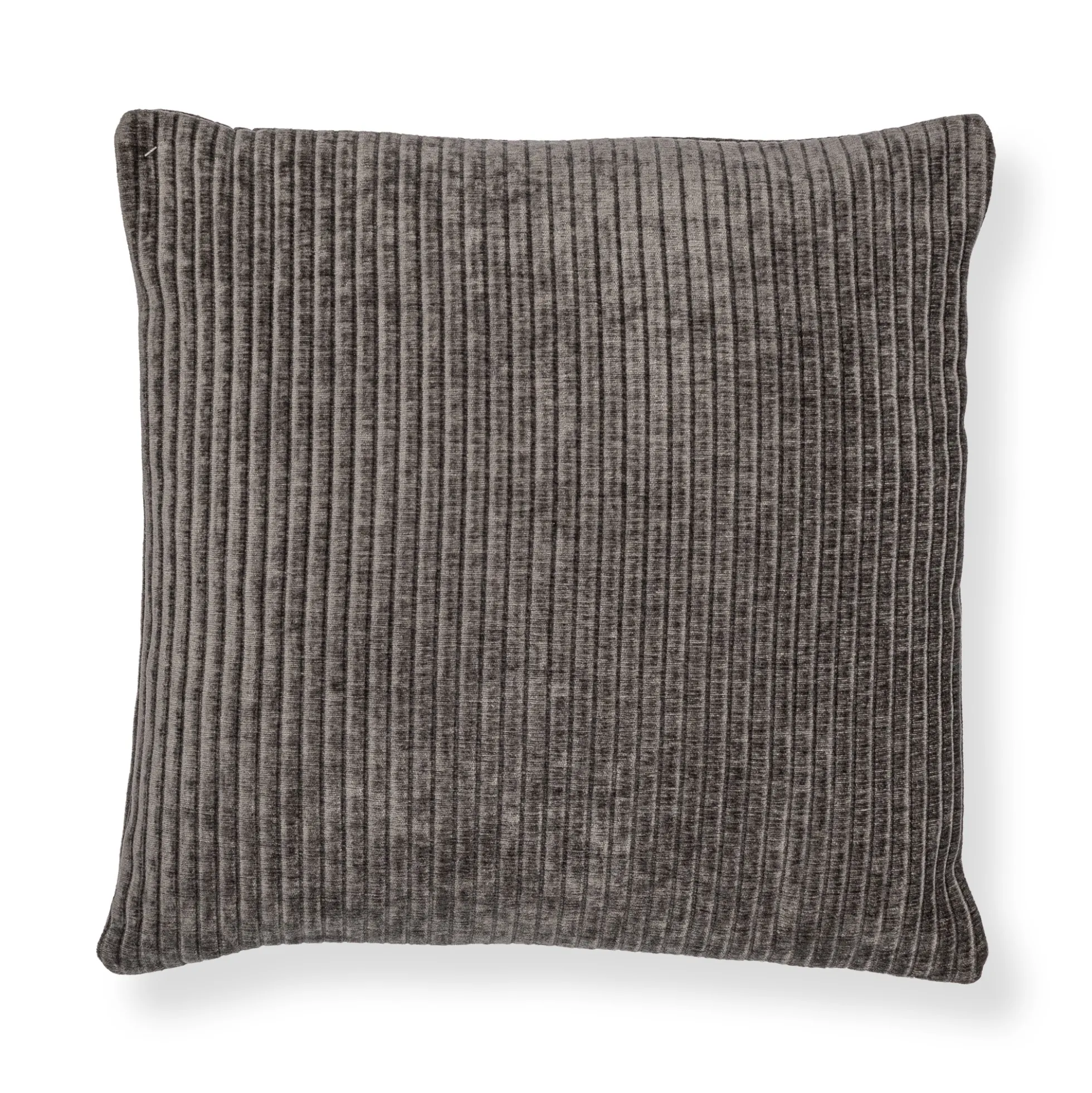 Pyntepude 45x45 cm - Mørkegrå sofapude med fløjls look - Blød pude til sofaen - Borg Living