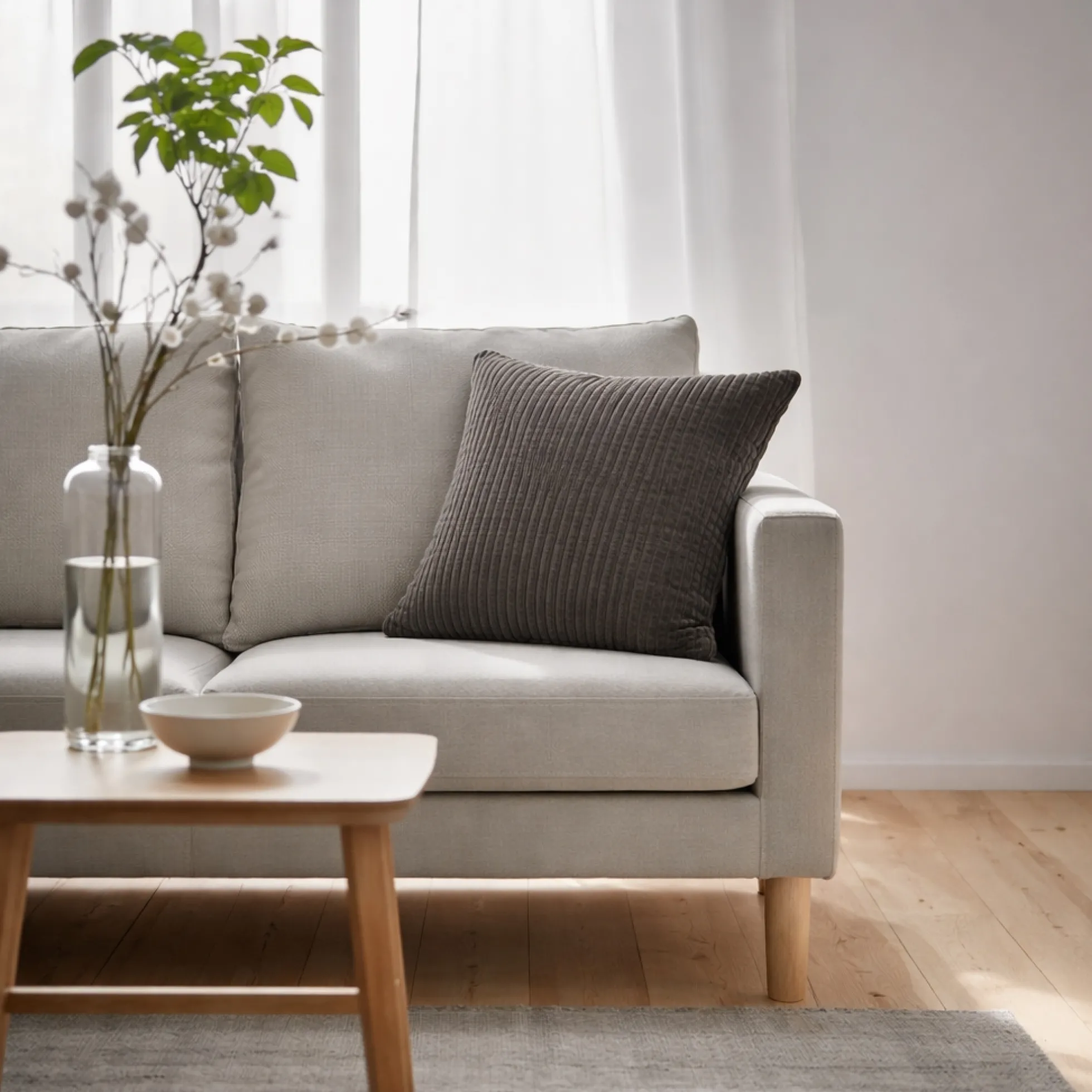 Pyntepude 45x45 cm - Mørkegrå sofapude med fløjls look - Blød pude til sofaen - Borg Living