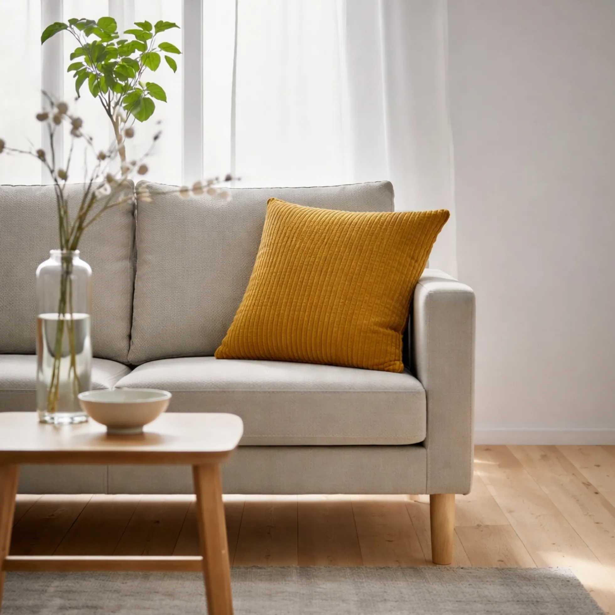 Pyntepude 45x45 cm - Orange sofapude med fløjls look - Blød pude til sofaen - Borg Living
