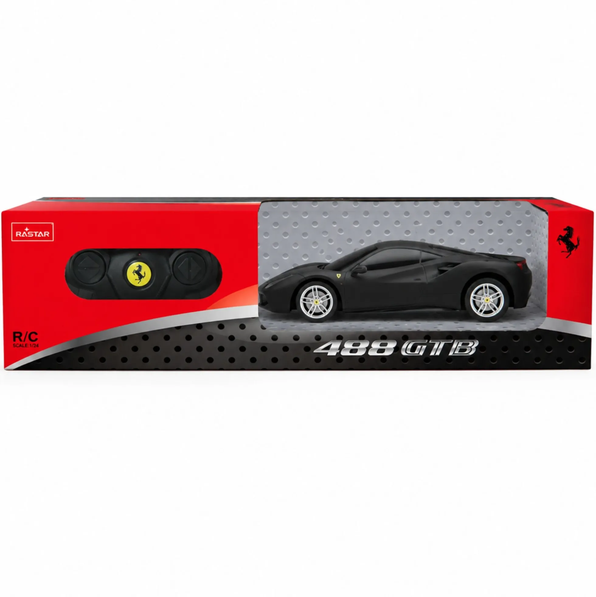 Rastar fjernstyret Ferrari 488 GTB 27 MHz - Mat sort - 19 cm