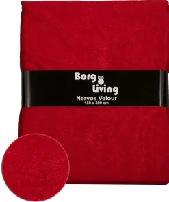 Rød velour dug - 9 meter dug - Nervøs velour - Blødt velour stof til borddug - Pakker med 3 meter