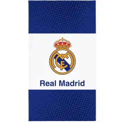 Real Madrid håndklæde - 100% bomuld - Badehåndklæde 70x140 cm - Blå og hvid