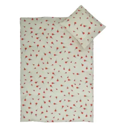 Rose sengetøj - 100% bomuld - Junior sengetøj 100x140 cm - Beige med roser