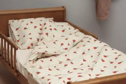 Rose sengetøj - 100% bomuld - Junior sengetøj 100x140 cm - Beige med roser