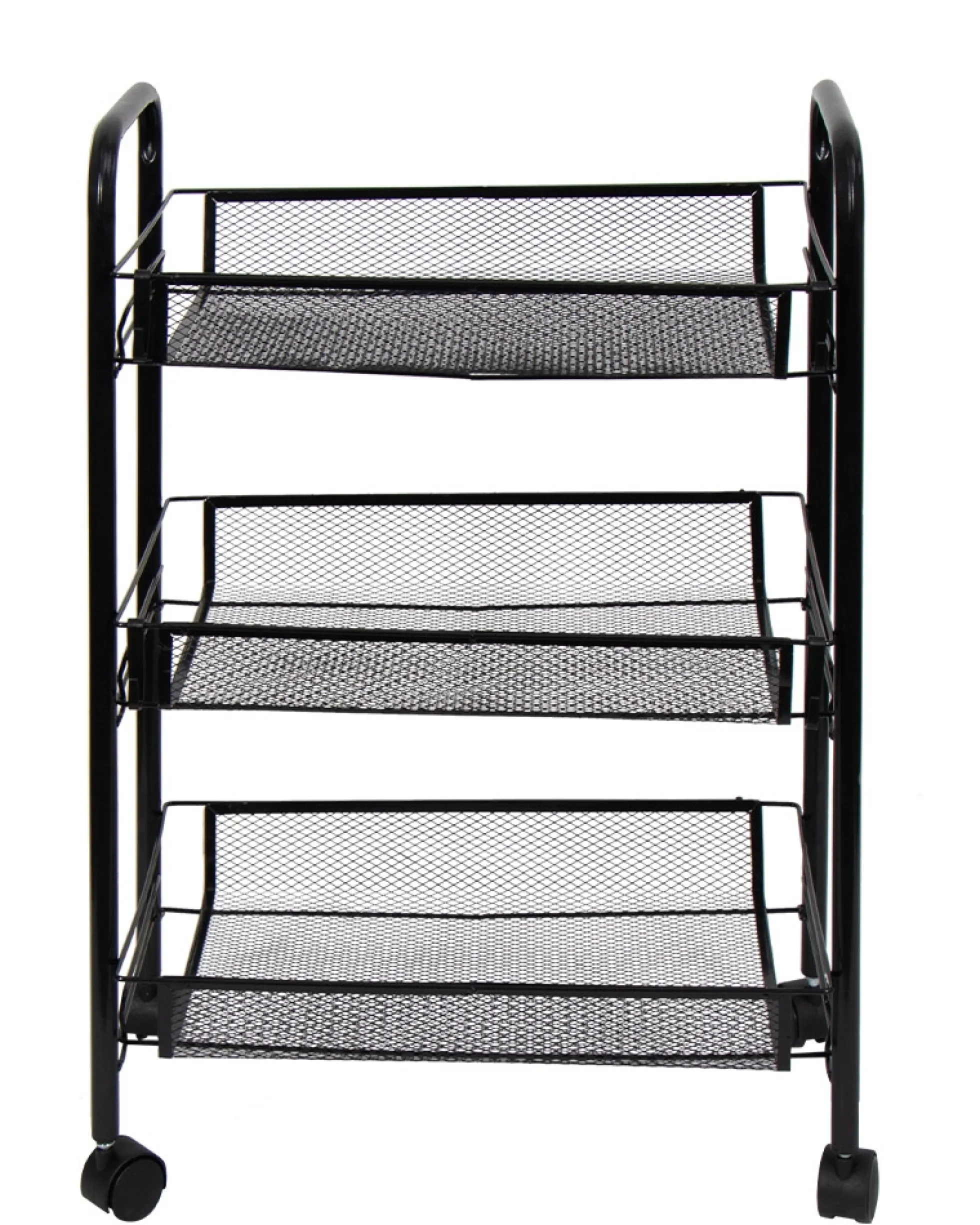 Rullevogn med 3 aftagelige kurve - 64x45x26 cm - Sort metalvogn på hjul