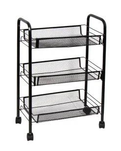 Rullevogn med 3 aftagelige kurve - 64x45x26 cm - Sort metalvogn på hjul