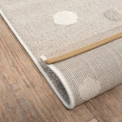 Rundt børne gulvtæppe - Ø 120 cm - Vævet - Beige - Elio - Nordstrand Home