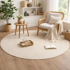 Rundt gulvtæppe - Ø 120 cm - Vævet - Udendørs - Kenzy - Nordstrand Home