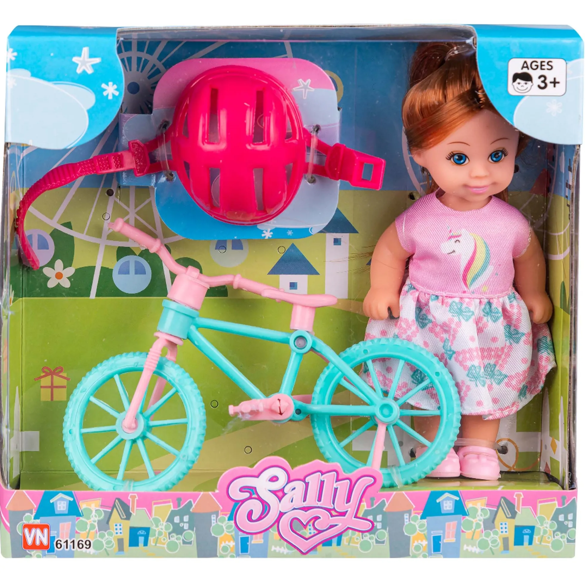 Sally med cykel inkl. hjelm