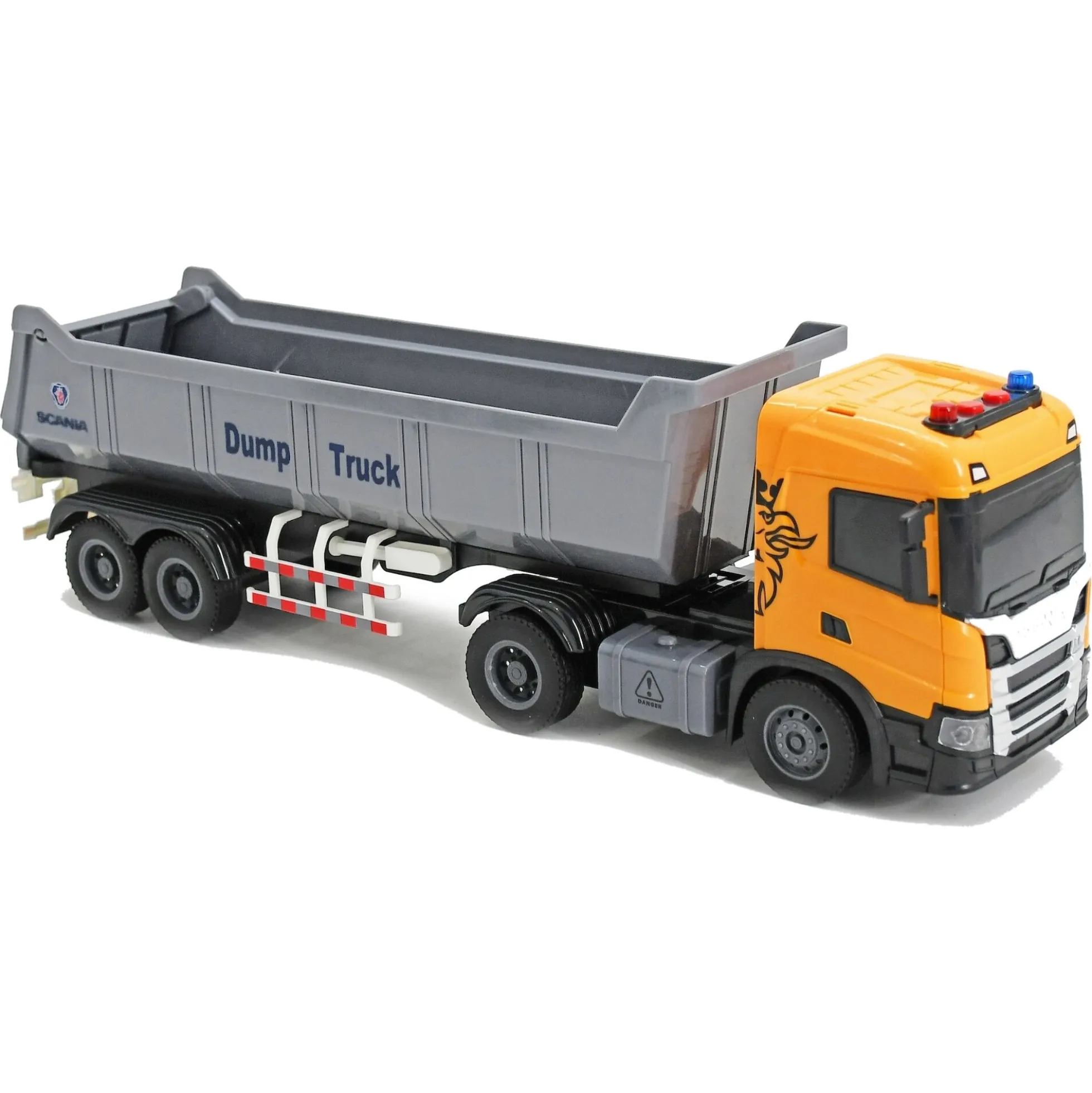Scania lastbil med åbent lad, lys og lyd - 41x9,5x11,5 cm