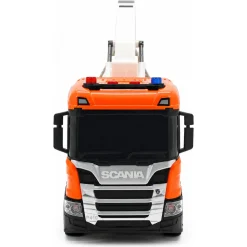 Scania lastbil med kran på lad, lys og lyd - 25x10x15 cm