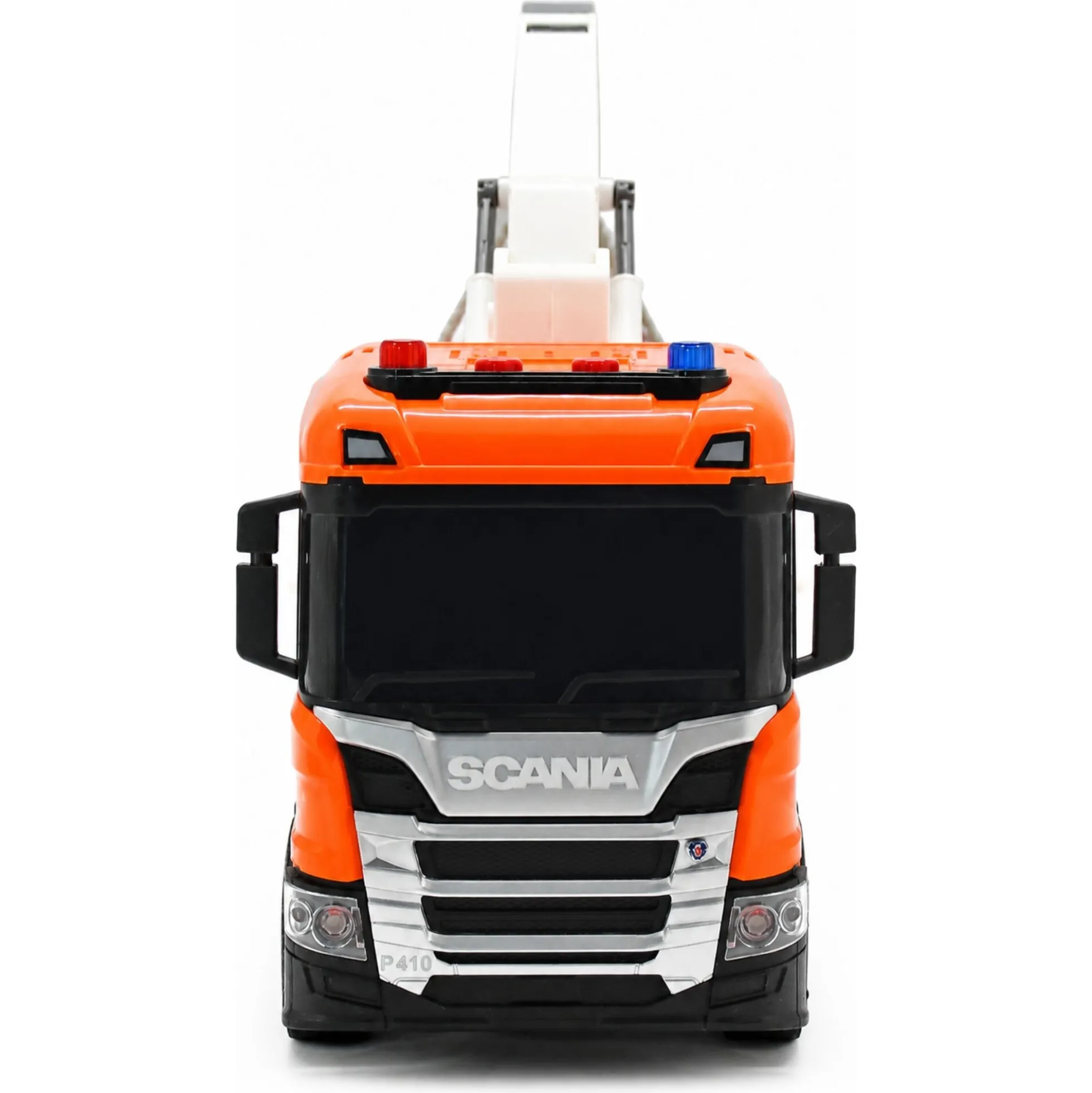 Scania lastbil med kran på lad, lys og lyd - 25x10x15 cm