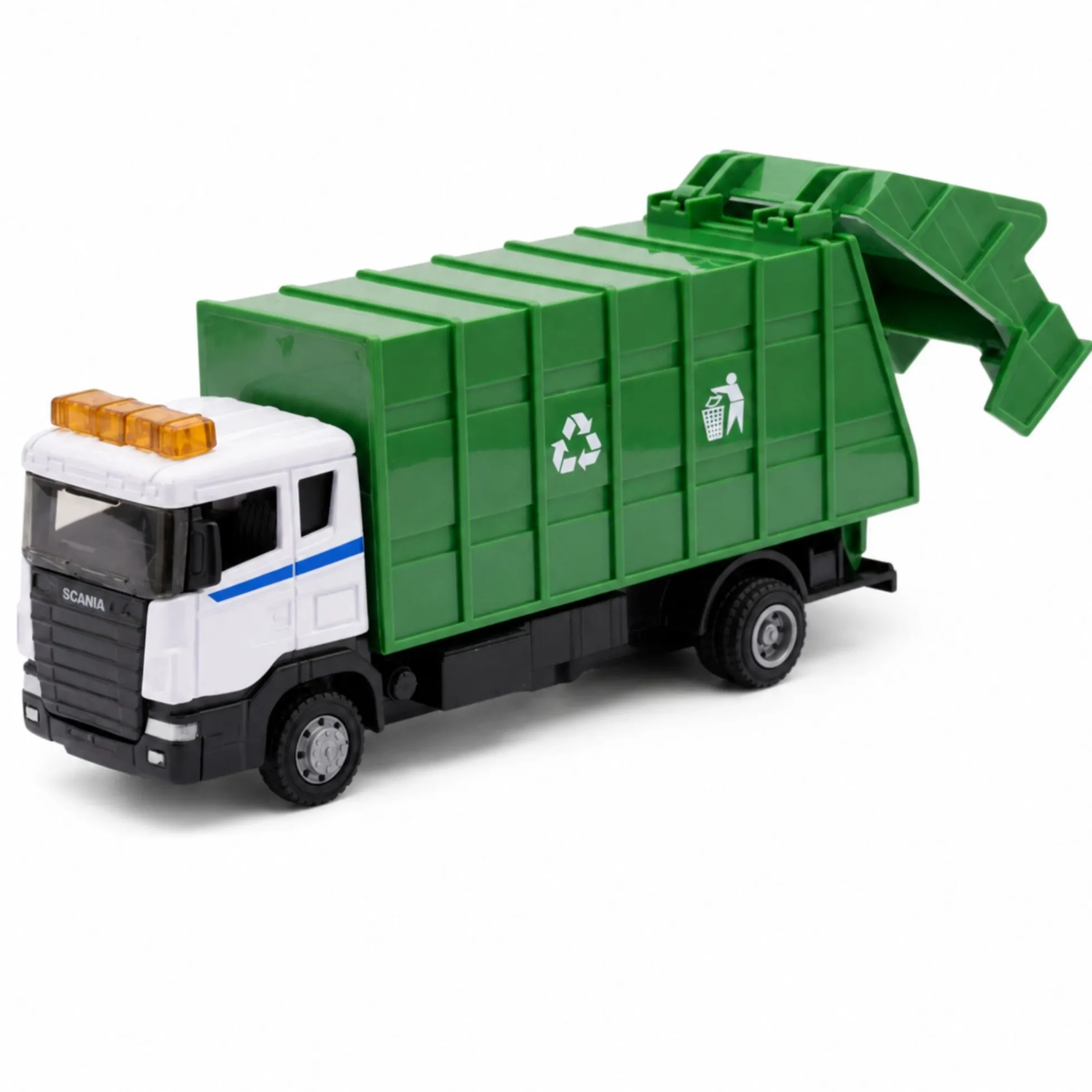 Scania legetøjsskraldebil - Grøn - 17 cm