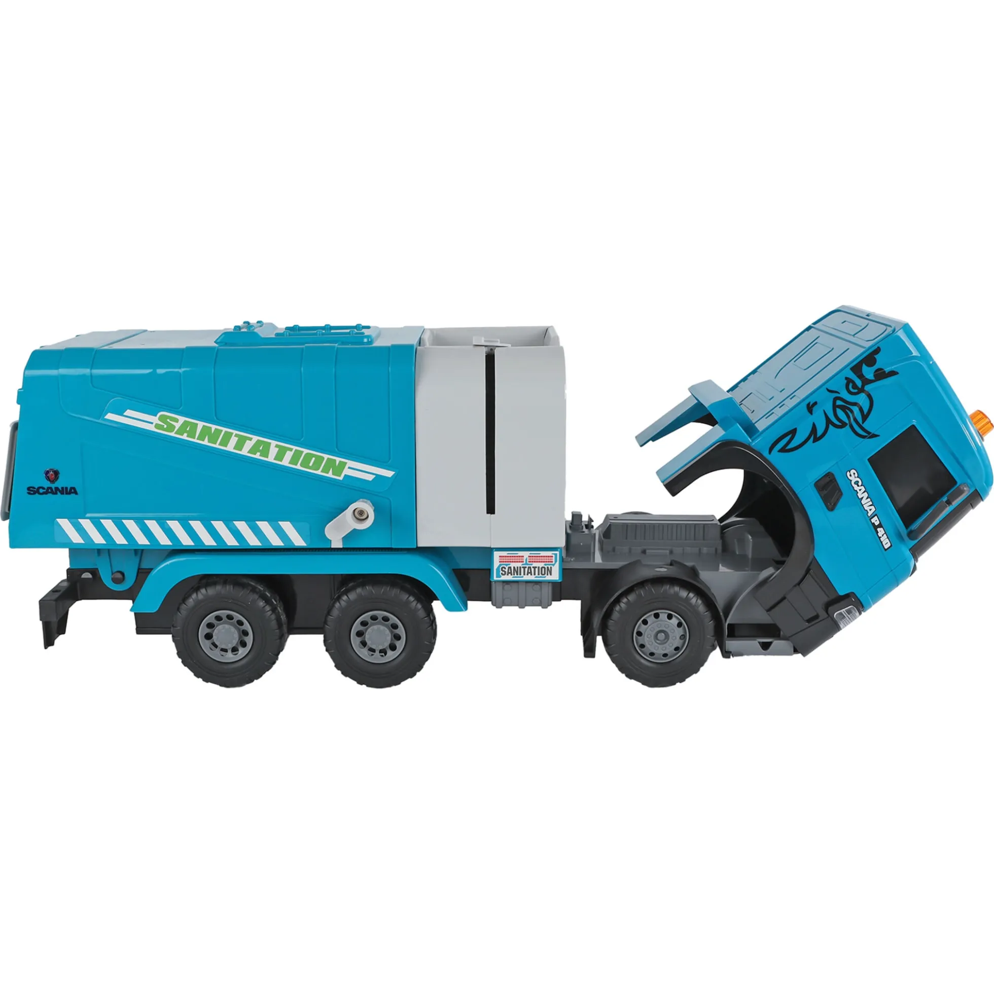 Scania legetøjsskraldebil med lys og lyd - 56 cm