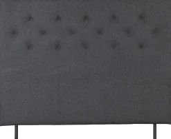 Sengegavl 160x150 cm - Mørkegråt hovedgærde med knapper - Nordstrand Home