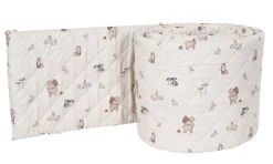 Sengerand - Passer til babyseng 120x60 cm - Sandfarvet med skovens dyr