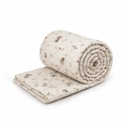 Sengerand - Passer til babyseng 120x60 cm - Sandfarvet med skovens dyr