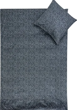 Sengetøj med marble design - 100% bomuldssatin - Junior sengetøj 100x140 cm - Mørkeblå