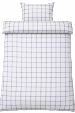 Sengetøj 140x220 cm - Bæk og Bølge - 100% bomulds krep - Blå tern