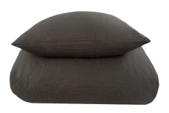 Sengetøj 150x210 cm - Bæk og Bølge - 100% bomulds krep - Mørkegråt ensfarvet
