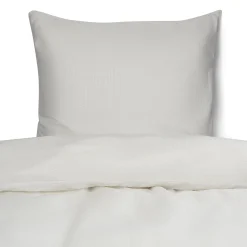 Sengetøj 140x200 cm - Bæk og bølge - Microfiber - Hvid krep
