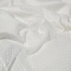 Sengetøj 140x200 cm - Bæk og bølge - Microfiber - Hvid krep