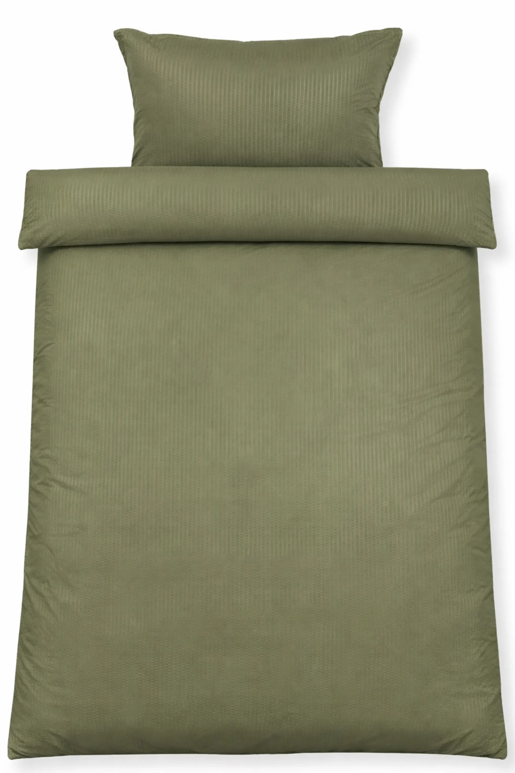 Sengetøj 140x200 cm - Bæk og bølge - Microfiber - Grøn krep