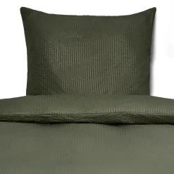 Sengetøj 140x200 cm - Bæk og bølge - Microfiber - Grøn krep