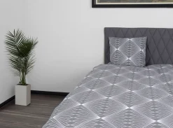 Sengetøj 150x210 cm - 100% Bomuld - Diamond grey