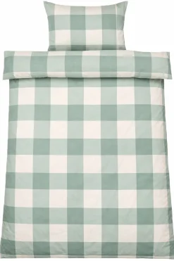 Sengetøj 140x200 cm - 100% bomuld - Grønne tern