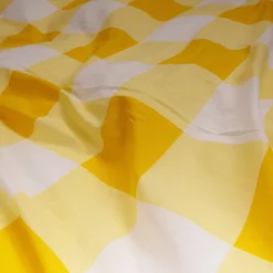 Sengetøj 140x200 cm - 100% bomuld - Gule tern