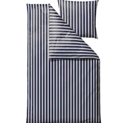 Sengetøj 140x220 cm - 100% bomuld - Södahl Flow - Blå stribet