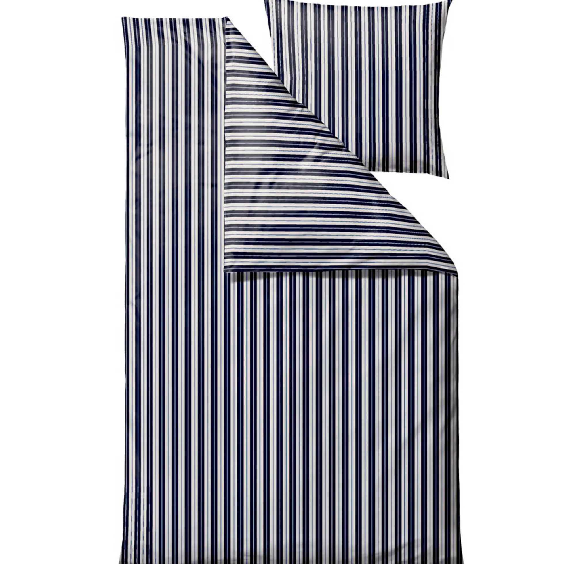 Sengetøj 140x220 cm - 100% bomuld - Södahl Flow - Blå stribet
