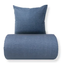 Sengetøj 150x210 cm - Bomulds flonel - Blue Melange