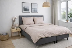 Sengetøj 140x220 cm - Bomulds flonel - Grey Melange