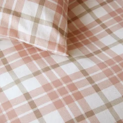 Sengetøj 140x220 cm - 100% bomuldsflonel - Høie of Scandinavia - Lukas Varm Rosa