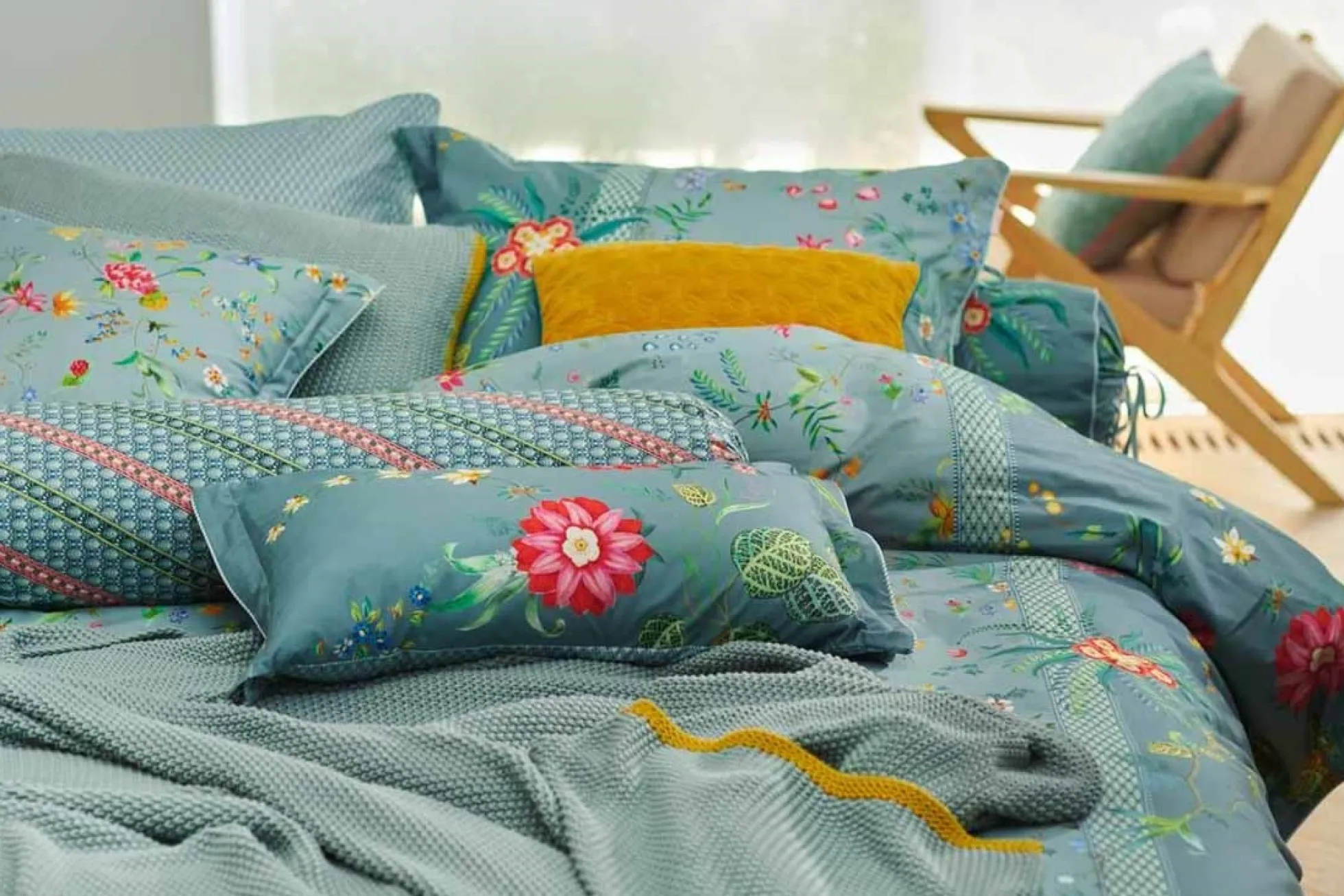 Sengetøj 140x200 cm - 100% bomuldspercale - Pip Studio - Petit Fleurs Blue