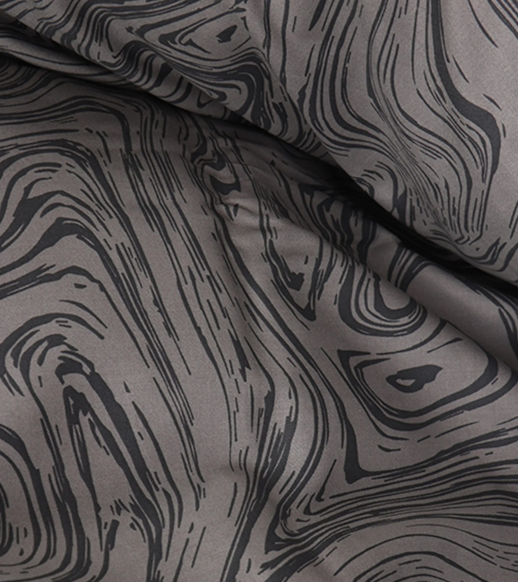 Sengetøj 150x210 cm - Bomuldssatin - Gråt marble print