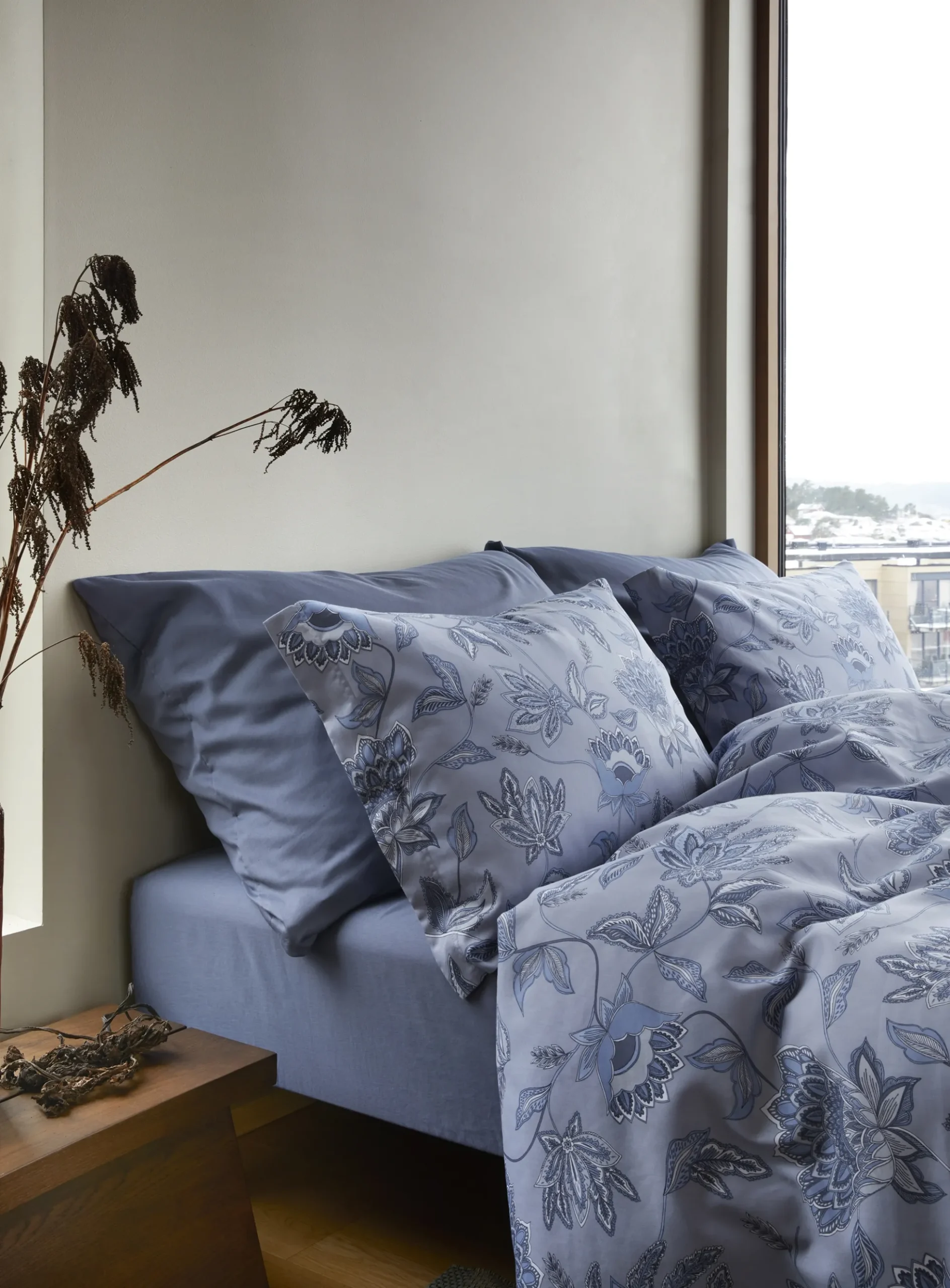 Sengetøj 140x200 cm - 100% bomuldssatin - Høie Of Scandinavia - Mille Denim Blå