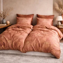 Sengetøj 140x220 cm - 100% bomuldssatin - Høie Of Scandinavia - Margrethe Terracotta